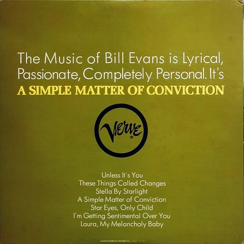 Bill Evans, Shelly Manne, Eddie Gomez - A Simple Matter Of Conviction