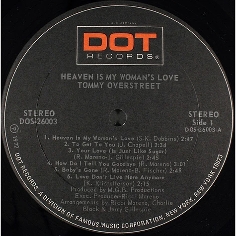 Tommy Overstreet - Heaven Is My Woman's Love