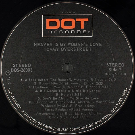 Tommy Overstreet - Heaven Is My Woman's Love