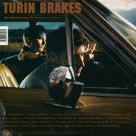 Turin Brakes - The Optimist LP 20th Anniversary Black Vinyl Deluxe Edition