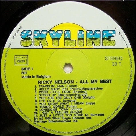 Ricky Nelson - All My Best 22 Great Songs