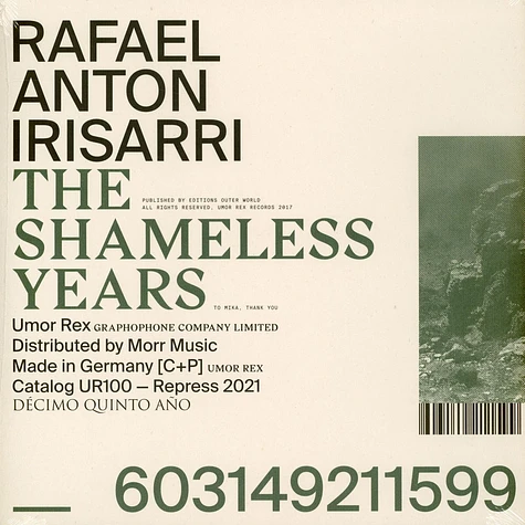Rafael Anton Irisarri - The Shameless Years Clear Vinyl Edition
