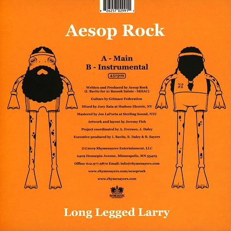 Aesop Rock - Long Legged Larry Green Vinyl Edition