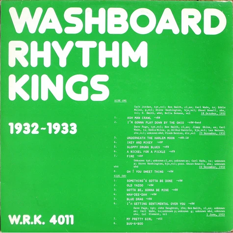 Washboard Rhythm Kings - 1932-1933