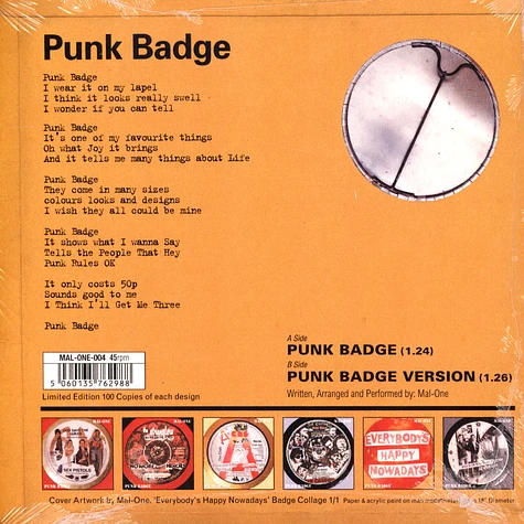 Mal-One - Punk Badge Record Store Day 2021 Edition