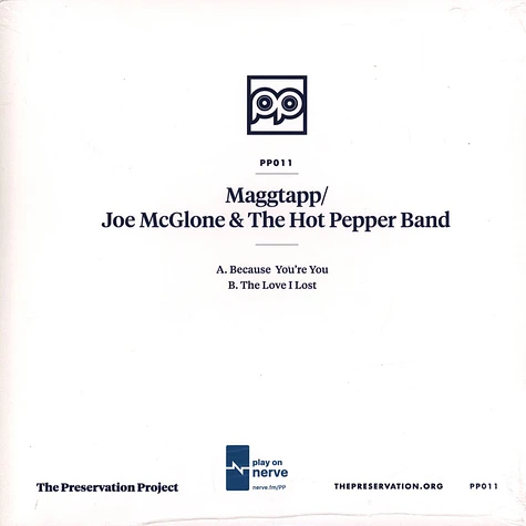 Maggtapp / Joe Mcglone & The Hot Pepper Band - Because You're You / The Love I Lost Black Vinyl Edition
