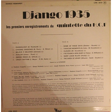 Django Reinhardt - Django 1935 - Les Premiers Enregistrements Du Quintette Du H.C.F.