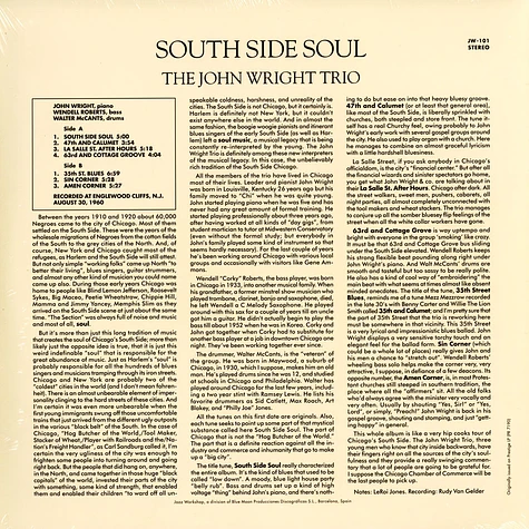 The John Wright Trio - South Side Soul