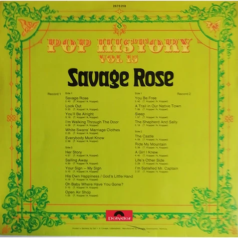 Savage Rose - Pop History Vol 15