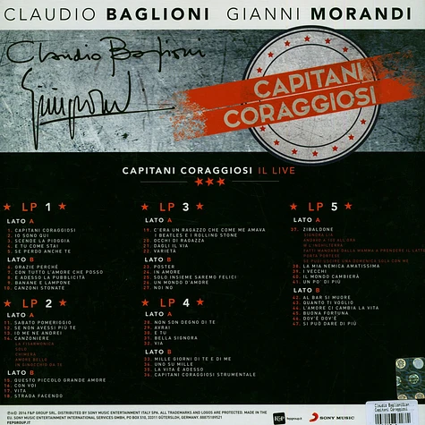 Claudio Baglioni, Gianni Morandi - Capitani Coraggiosi - Il Live