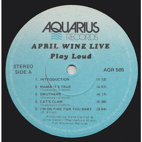 April Wine - April Wine Live