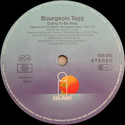 Bourgeois Tagg - Dying To Be Free