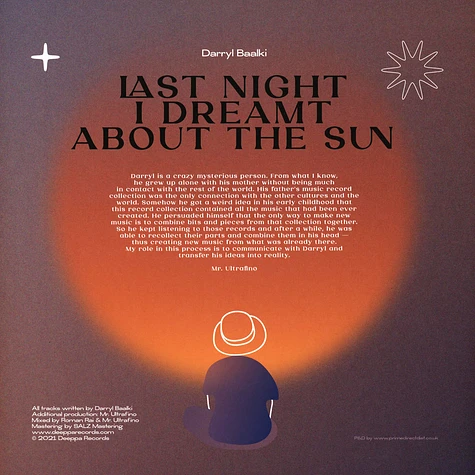 Darryl Baalki - Last Night I Dreamt About The Sun EP