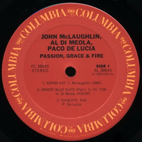 John McLaughlin, Al Di Meola, Paco De Lucía - Passion, Grace & Fire