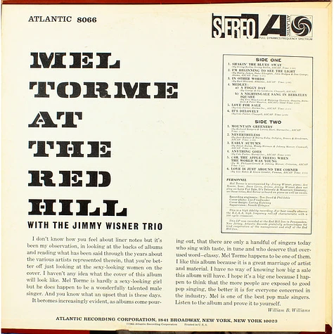 Mel Tormé - At The Red Hill