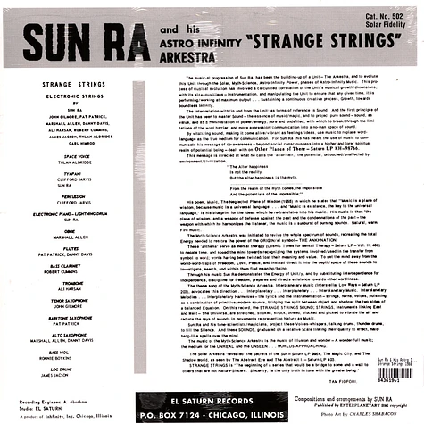Sun Ra & His Astro Infinity Arkestra - Strange Strings 1966
