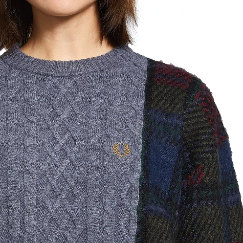 Fred Perry - Tartan Panel Cable Knit Jumper