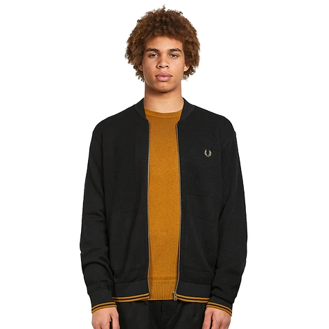 Fred Perry - Textured Merino Zip Thru Cardigan