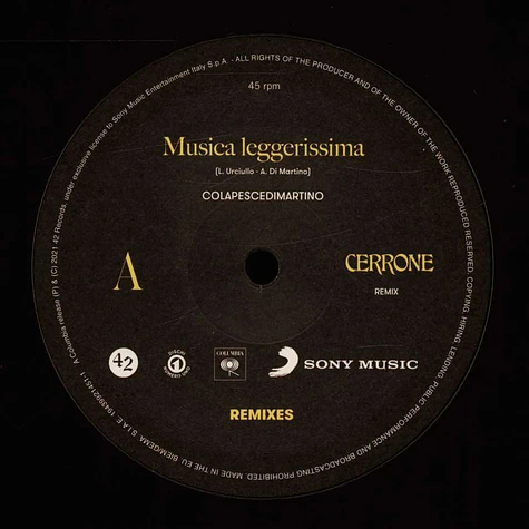 Dimartino Colapesce - Musica Leggerissima Remixes