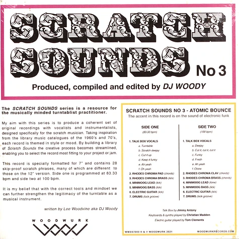 DJ Woody - Scratch Sounds Volume 3 Atomic Bounce Pink Vinyl Edition