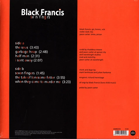 Black Francis - Svn Fngrs White & Orange Split Vinyl Edition