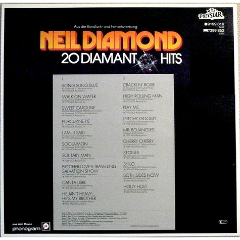 Neil Diamond - 20 Diamant Hits