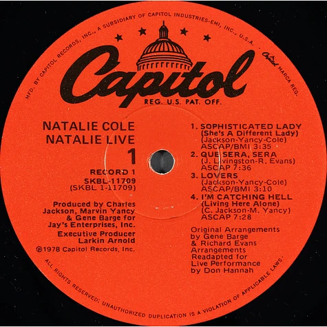 Natalie Cole - Natalie ... Live!