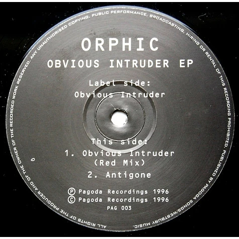 Orphic - Obvious Intruder EP