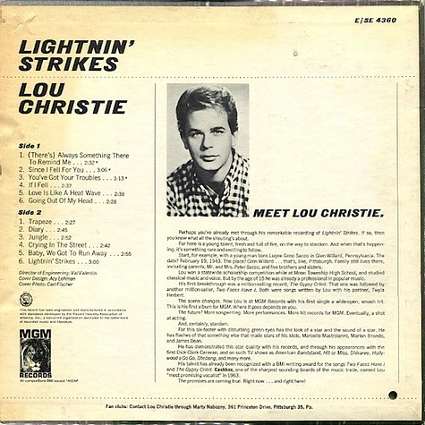 Lou Christie - Lightnin' Strikes