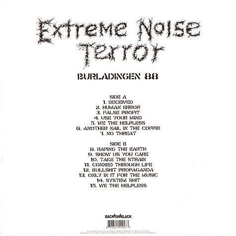 Extreme Noise Terror - Burladingen 1988 Red Vinyl Edition