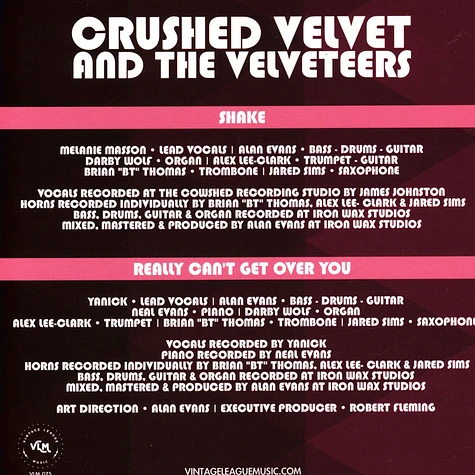Crushed Velvet And The Velveteers Ft. Melanie Masson - Shake