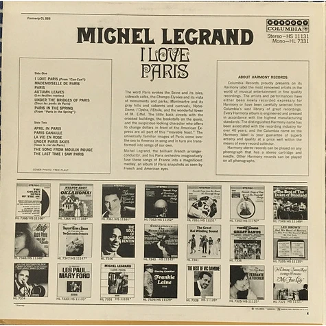 Michel Legrand Et Son Orchestre - I Love Paris