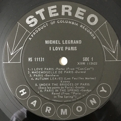 Michel Legrand Et Son Orchestre - I Love Paris