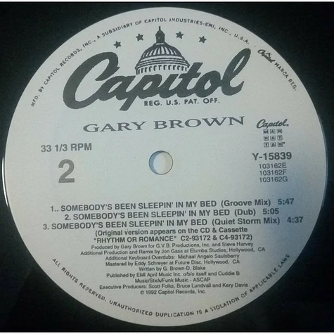 Gary Brown - Somebody's Been Sleepin' In My Bed