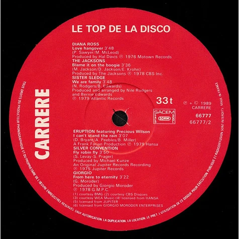 V.A. - Le Top De La Disco