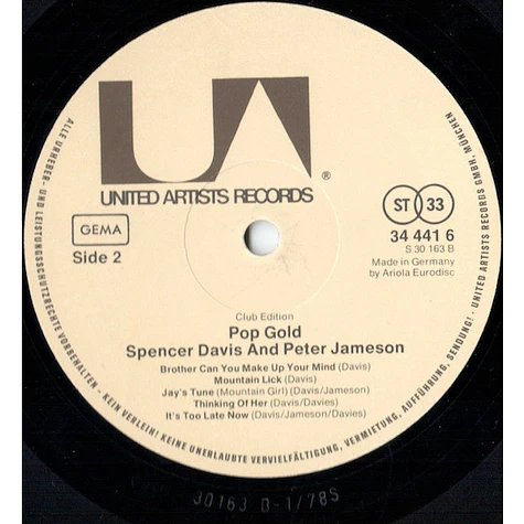Spencer Davis & Peter Jameson - Pop Gold