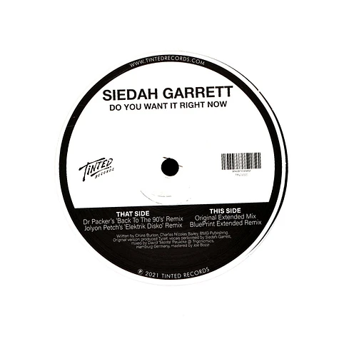 Siedah Garrett - Do You Want It Right Now Remixes