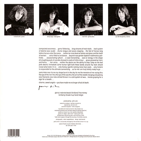 Patti Smith - Horses National Album Day White Vinyl Edition