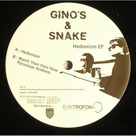 Gino's & Snake Plissken - Hedonism EP