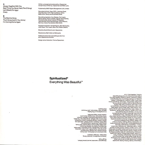 Spiritualized - Everything Was Beautiful Black Vinyl Edition