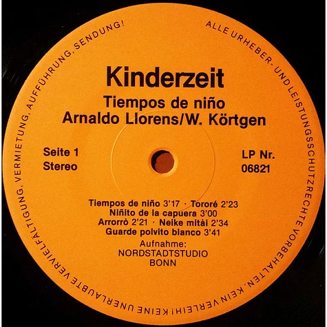 Arnaldo Llorens, Werner Körtken - Tiempos De Niño = Kinderzeit