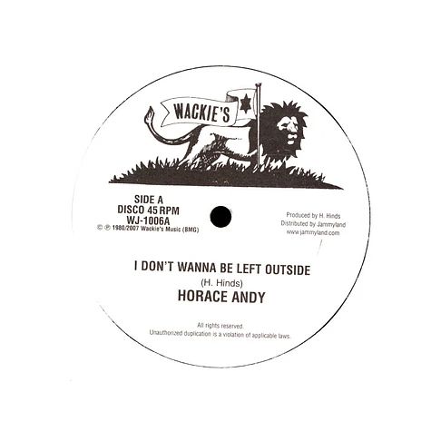 Horace Andy / King Tubby - I Don't Wanna Be Left Outside / Zion Dub