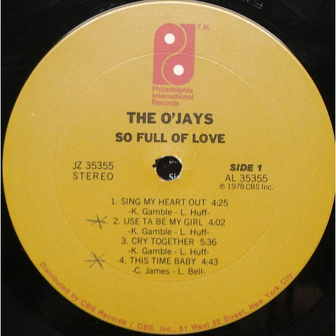The O'Jays - So Full Of Love