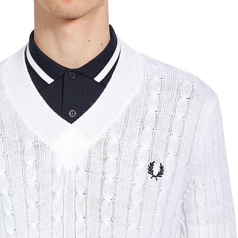 Fred Perry - V Neck Cable Knit Jumper