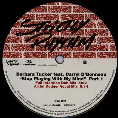 Barbara Tucker Feat. Darryl D'Bonneau - Stop Playing With My Mind (Part 1)