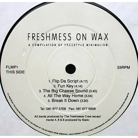 Freshmess On Wax - A Compilation Of Freestyle Minimalism