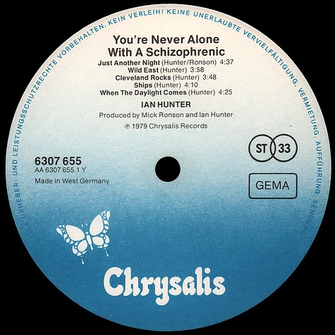 Ian Hunter - You're Never Alone With A Schizophrenic