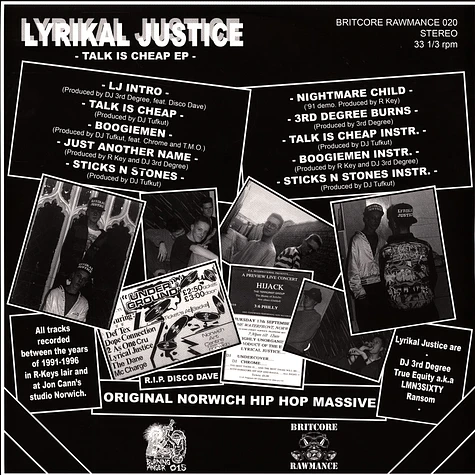 Lyrikal Justice - Talk Is Cheap Black Vinyl Edition