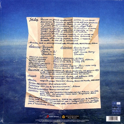 Premiata Forneria Marconi - Jet Lag Blue Vinyl Edition