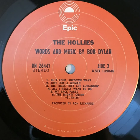 The Hollies - Words And Music By Bob Dylan